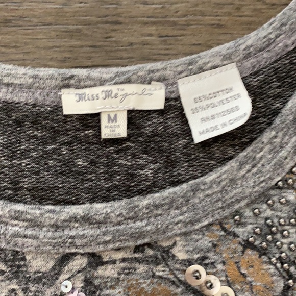 Miss Me girls medium bling top with lace backing - Picture 4 of 5